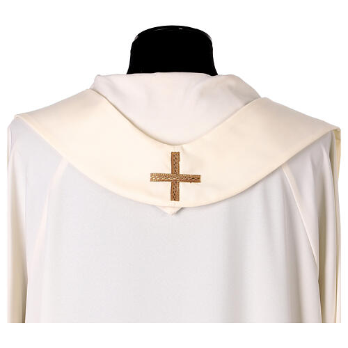 Ivory hand-painted silk chasuble, Jesus the Good Shepherd by Vebi Confezioni 9