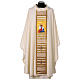 Ivory hand-painted silk chasuble, Jesus the Good Shepherd by Vebi Confezioni s1
