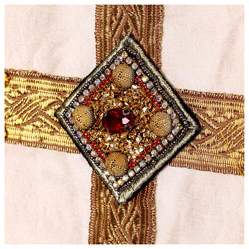 Ivory Chasuble Hand-painted Handcrafted Jesus Good Shepherd, Vebi Confezioni 4