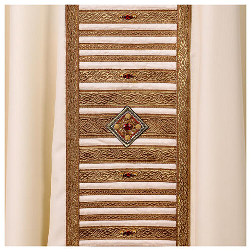 Ivory Chasuble Hand-painted Handcrafted Jesus Good Shepherd, Vebi Confezioni 5