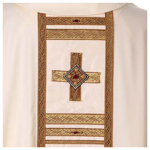 Ivory Chasuble Hand-painted Handcrafted Jesus Good Shepherd, Vebi Confezioni 7