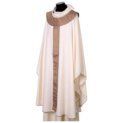 White silk chasuble with silk pallium by Vebi Confezioni 3