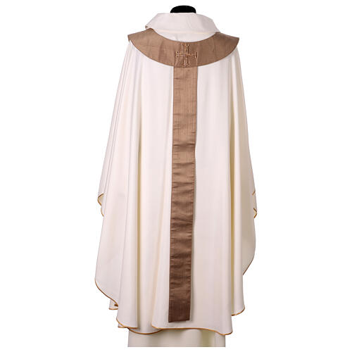 White silk chasuble with silk pallium by Vebi Confezioni 5