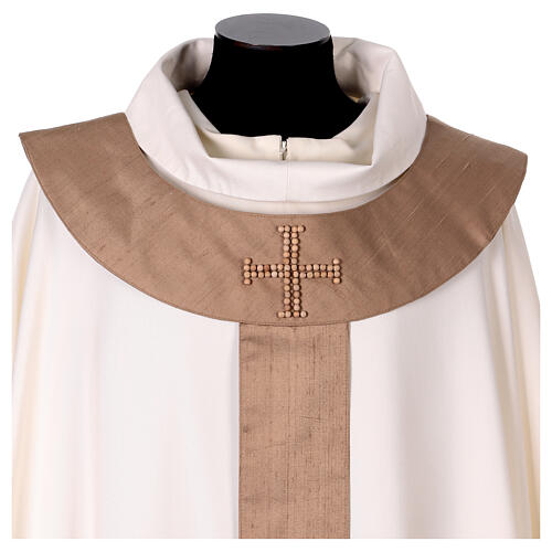 Chasuble soie blanche et pallium soie Vebi Confezioni 2