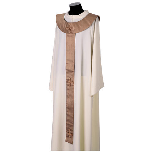 White silk chasuble with brown silk pallium, Vebi Confezioni 7