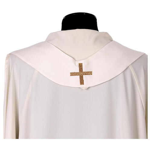 White silk chasuble with brown silk pallium, Vebi Confezioni 10