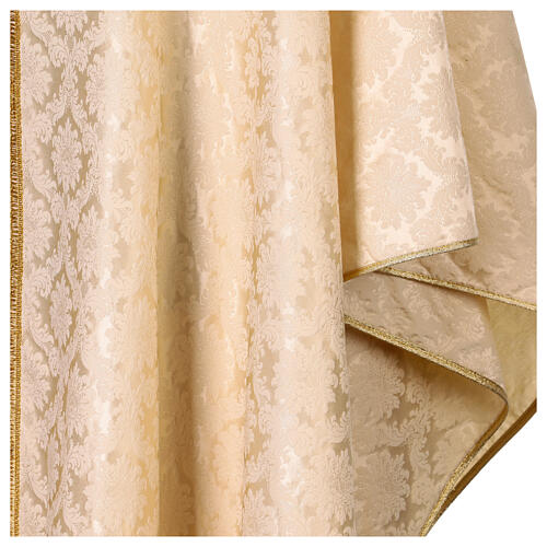 Ivory-coloured silk damask chasuble, hand-painted Good Shepherd by Vebi Confezioni 7