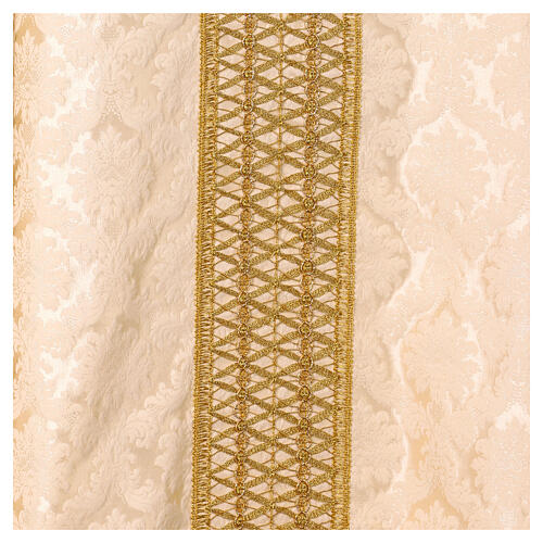 Ivory silk damask chasuble with hand-painted Good Shepherd, Vebi Confezioni 4