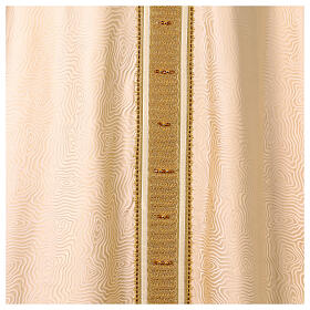 Ivory-coloured silk chasuble with golden Tau cross by Vebi Confezioni