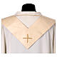 Ivory-coloured silk chasuble with golden Tau cross by Vebi Confezioni s16