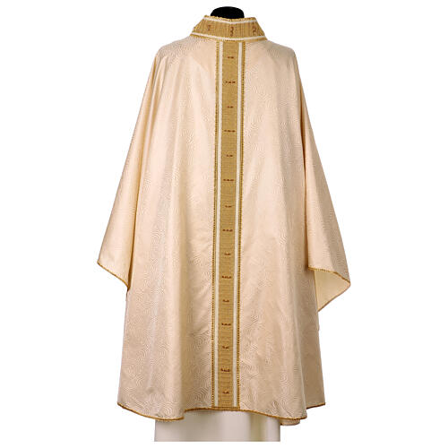 Chasuble soie croix Tau couleur ivoire Vebi Confezioni 5