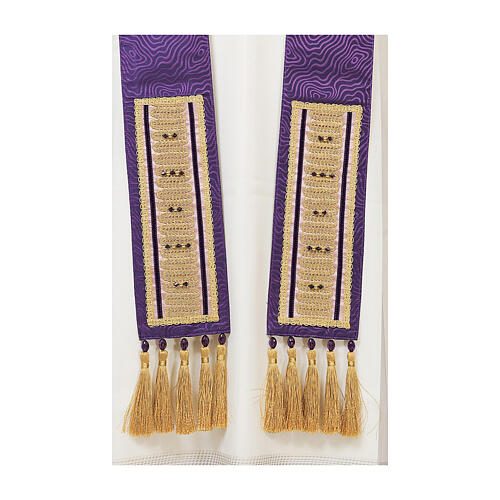 Casula seda cruz tau cor de marfim Vebi Confezioni 15