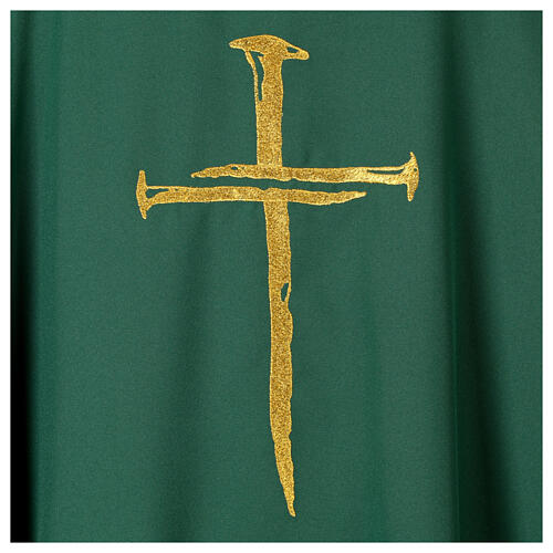 Chasuble with nail cross in golden thread by Vebi Confezioni 3