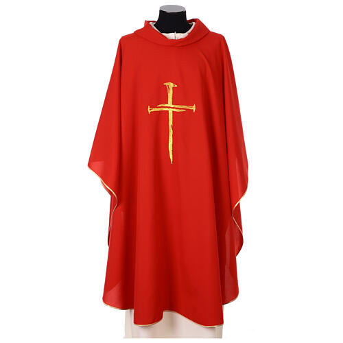 Chasuble with nail cross in golden thread by Vebi Confezioni 5