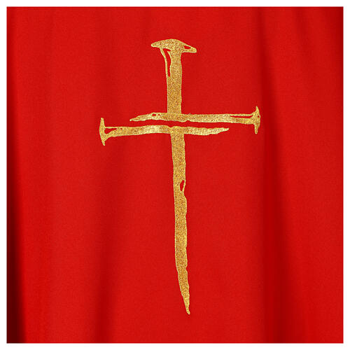 Chasuble with nail cross in golden thread by Vebi Confezioni 6