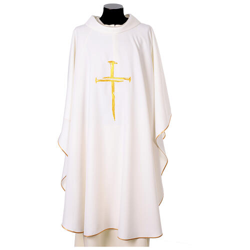 Chasuble with nail cross in golden thread by Vebi Confezioni 8