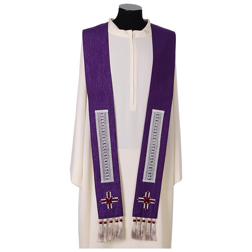 Stole in Silk and Wool with Velvet Trim Inserts Vebi Confezioni 11