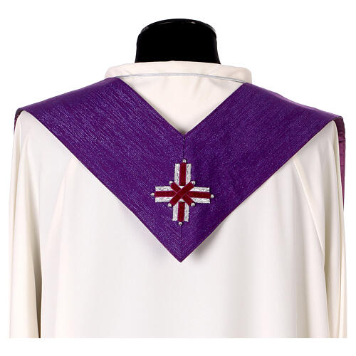 Stole in Silk and Wool with Velvet Trim Inserts Vebi Confezioni 17