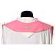 Étole sacerdotale rose broderie or Chi-Rho raisin et blé s4