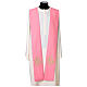 Pink stole with golden machine embroidery of IHS s1