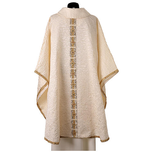 Premiere Chasuble in silk damask with Tau stole and colored crystals - Vebi Confezioni 9