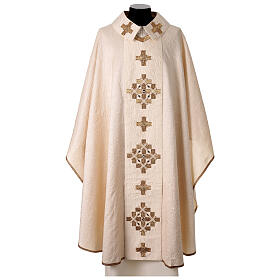 "Première" chasuble in silk damask with genuine crystals by Vebi Confections