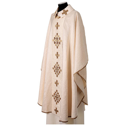 "Première" chasuble in silk damask with genuine crystals by Vebi Confections 4