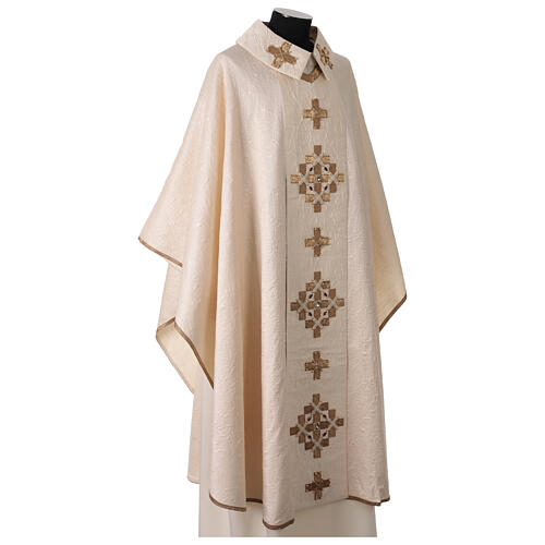 "Première" chasuble in silk damask with genuine crystals by Vebi Confections 9