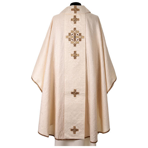 "Première" chasuble in silk damask with genuine crystals by Vebi Confections 12