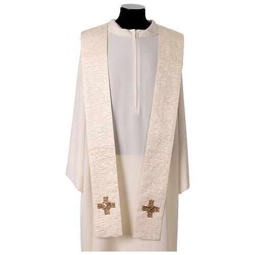 "Première" chasuble in silk damask with genuine crystals by Vebi Confections 14
