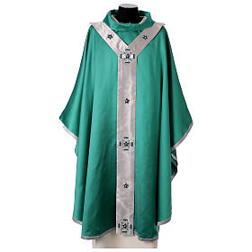 Chasuble of 100% silk with crystals and trimmings, "Première" collection by Confezioni Vebi