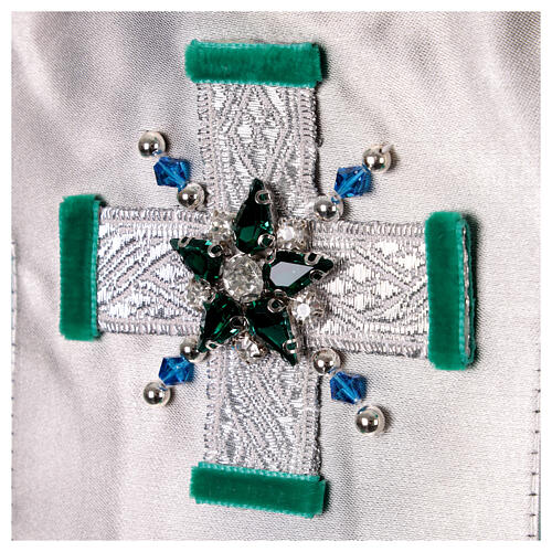 Chasuble 100% soie avec cristaux et passementerie gamme « Première » Vebi Confezioni 3