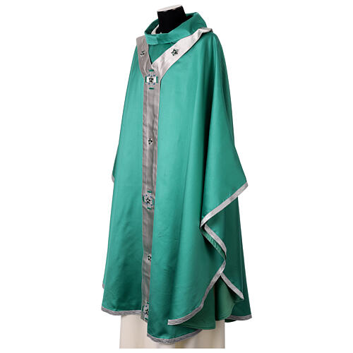 Chasuble 100% soie avec cristaux et passementerie gamme « Première » Vebi Confezioni 5