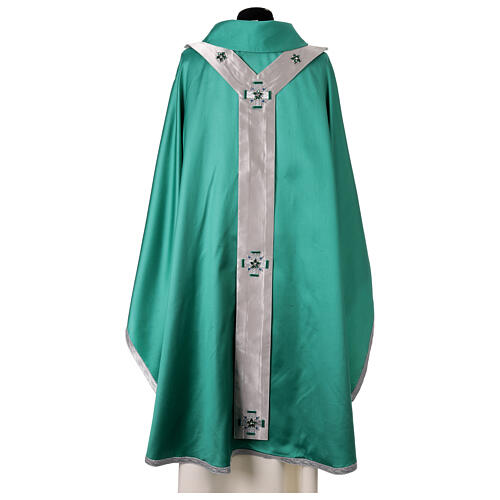 Chasuble 100% soie avec cristaux et passementerie gamme « Première » Vebi Confezioni 8