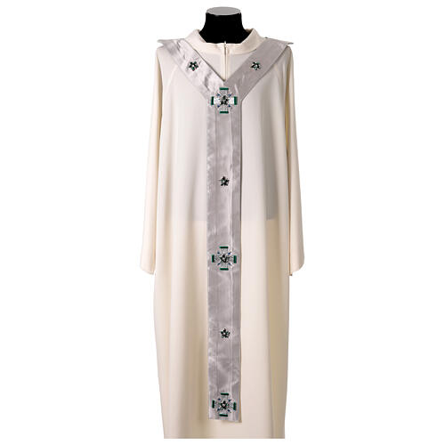 Chasuble 100% soie avec cristaux et passementerie gamme « Première » Vebi Confezioni 10