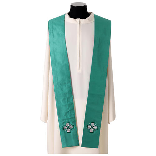 Chasuble 100% soie avec cristaux et passementerie gamme « Première » Vebi Confezioni 11
