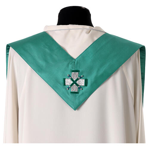 Chasuble 100% soie avec cristaux et passementerie gamme « Première » Vebi Confezioni 12