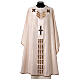 "Première" chasuble in 100% silk, lurex and trim with crosses and crystals by Vebi Confezioni s1