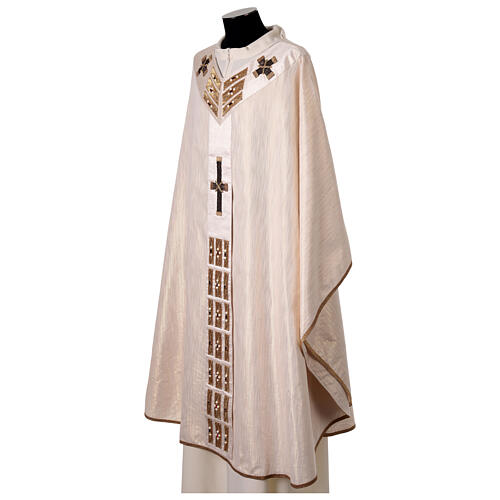 Casulla Première de 100% seda lurex pasamanería cruces y cristales Confezioni Vebi 4