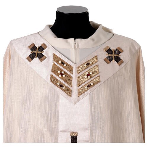Premiere Chasuble in 100% Lurex Silk with Crosses and Crystals by Vebi Confezioni 2
