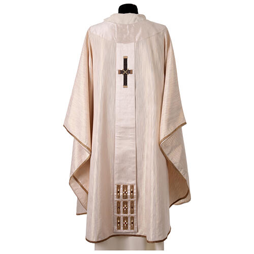 Premiere Chasuble in 100% Lurex Silk with Crosses and Crystals by Vebi Confezioni 9