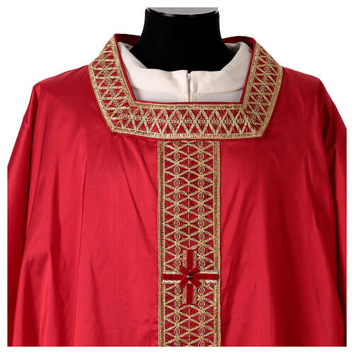 Chasuble in pure silk with golden orphrey and velvet inserts by Vebi Confezioni - "Première" Collection 2