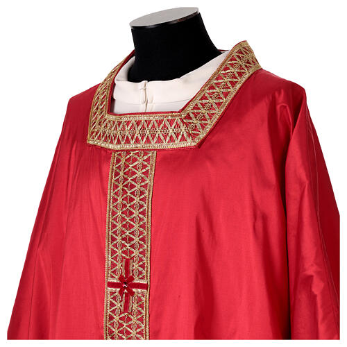 Chasuble in pure silk with golden orphrey and velvet inserts by Vebi Confezioni - "Première" Collection 5