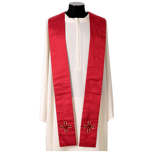 Chasuble in pure silk with golden orphrey and velvet inserts by Vebi Confezioni - "Première" Collection 8