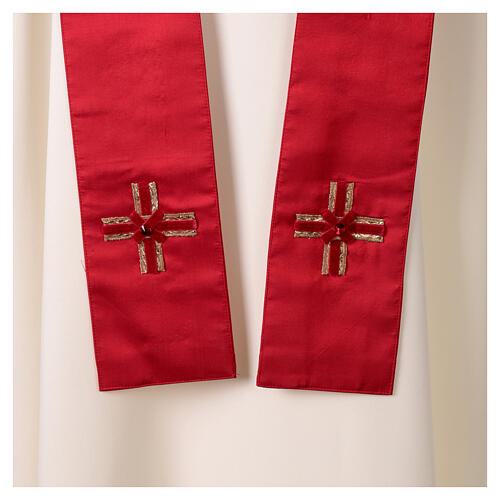 Chasuble in pure silk with golden orphrey and velvet inserts by Vebi Confezioni - "Première" Collection 9