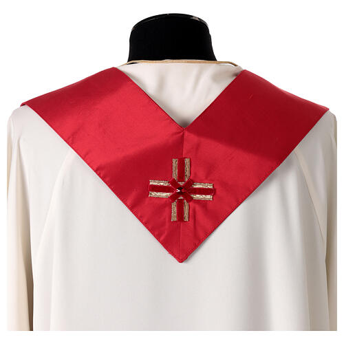 Chasuble in pure silk with golden orphrey and velvet inserts by Vebi Confezioni - "Première" Collection 10