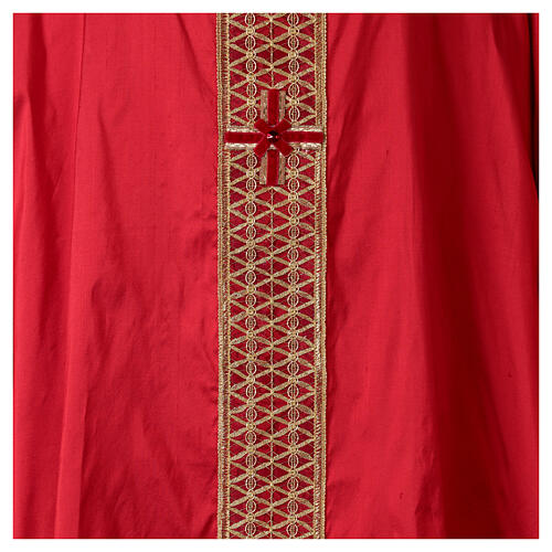 Chasuble pure soie bande dorée insertions velours Vebi Confection collection « Première » 3