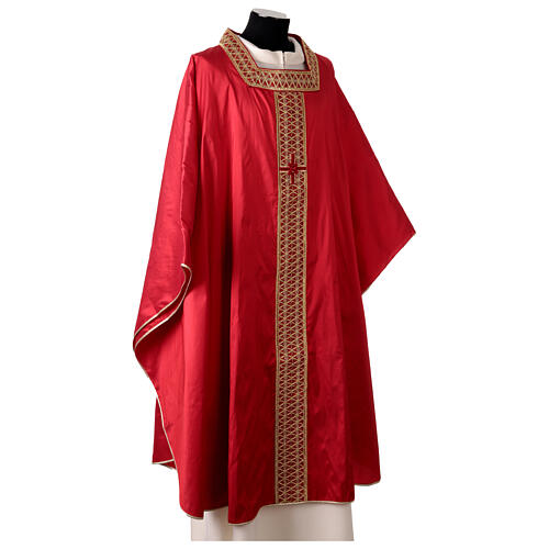Pure silk Chasuble with golden stole and velvet inserts - Vebi Premiere Collection 6