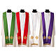 Stolone sacerdotale poliestere ricamo dorato croci s1