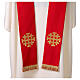 Stolone sacerdotale poliestere ricamo dorato croci s4